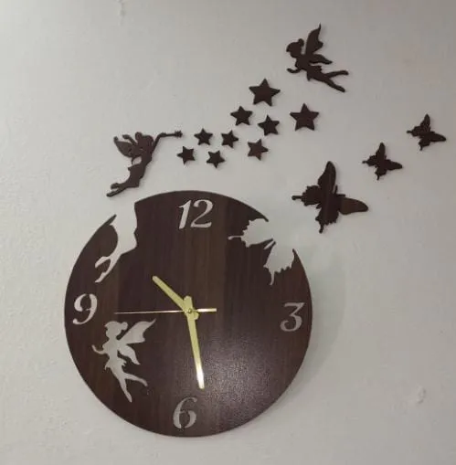 3D DIY Wooden Fairy Wall Clock
