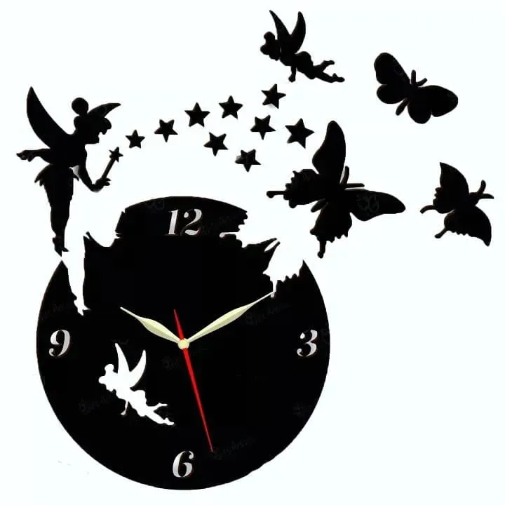 3D DIY Wooden Fairy Wall Clock