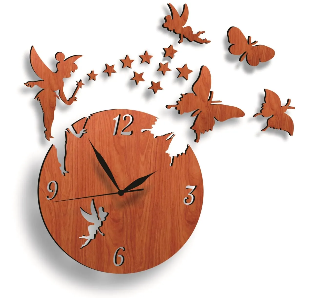 3D DIY Wooden Fairy Wall Clock
