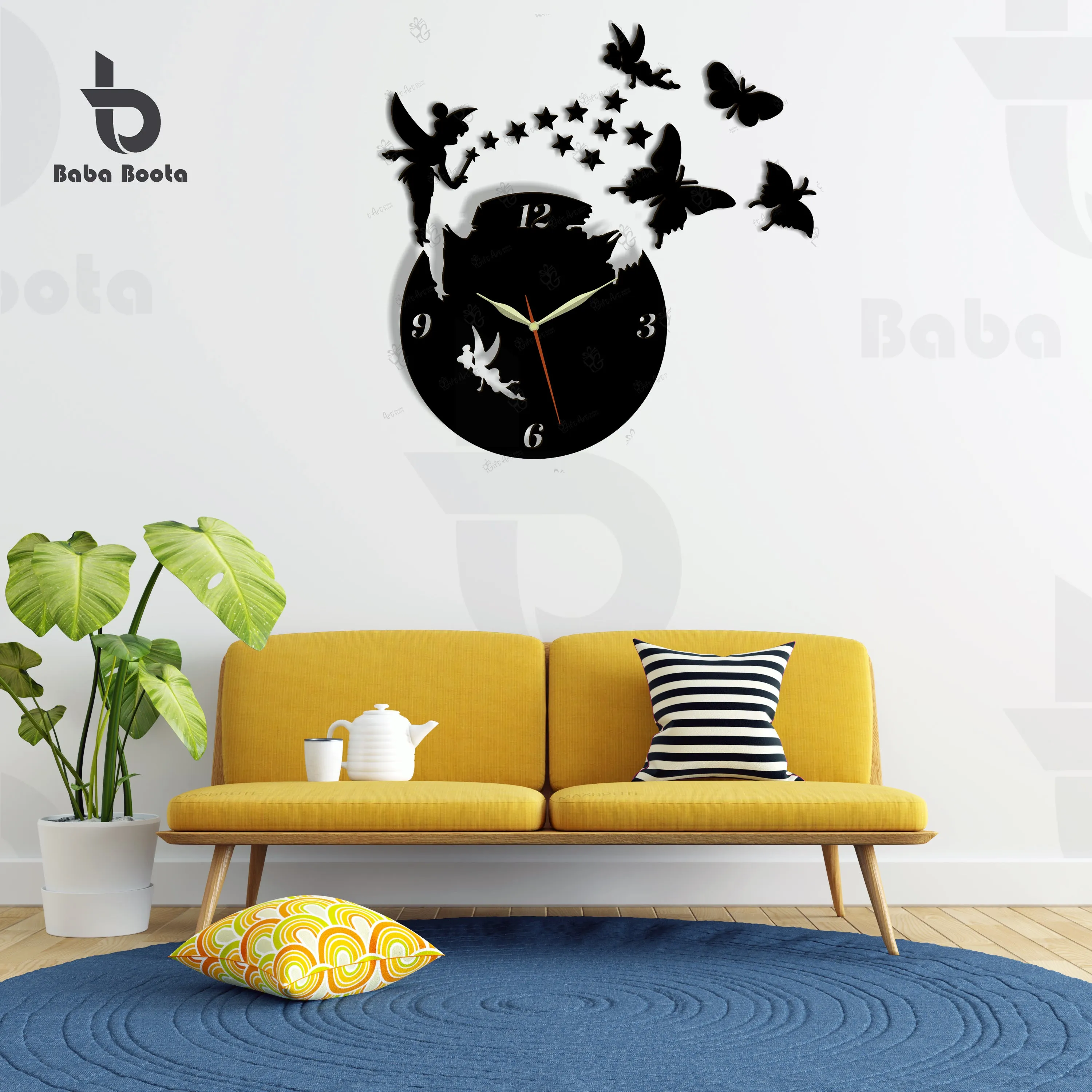 3D Fairy Tale Wooden Wall Clock