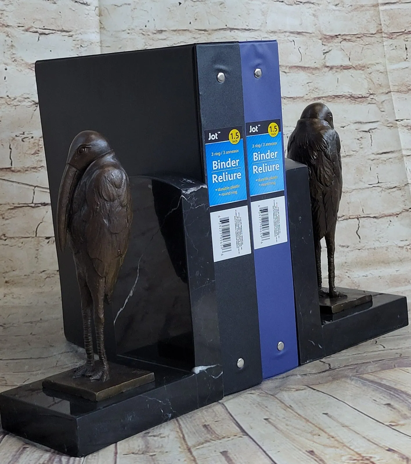Art Deco Genuine bronze Sitting Birds bookend by Salvador Dali France Decor Gift