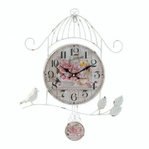 Birdcage Country Rose Wall Clock (pack of 1 EA)