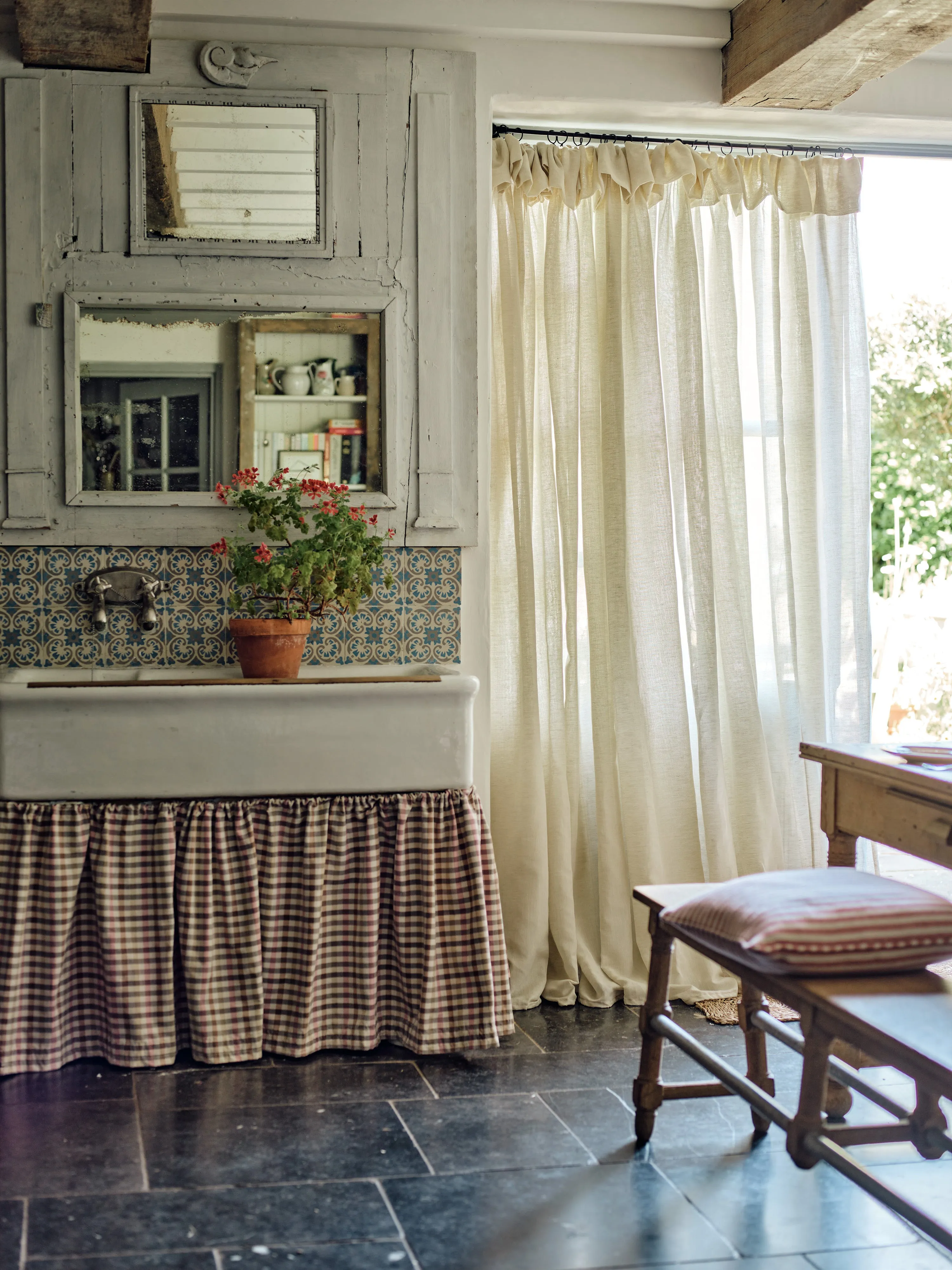 Blind Sheer Linen and Wool Natural