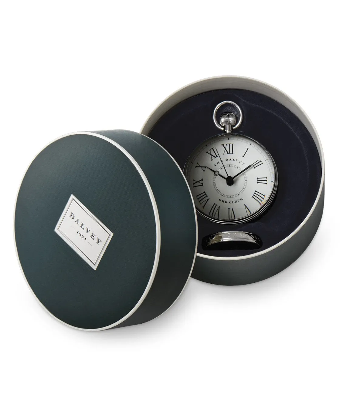 Dalvey Scotland Stainless Steel & Crystal Glass Lens Orb Clock - 3100