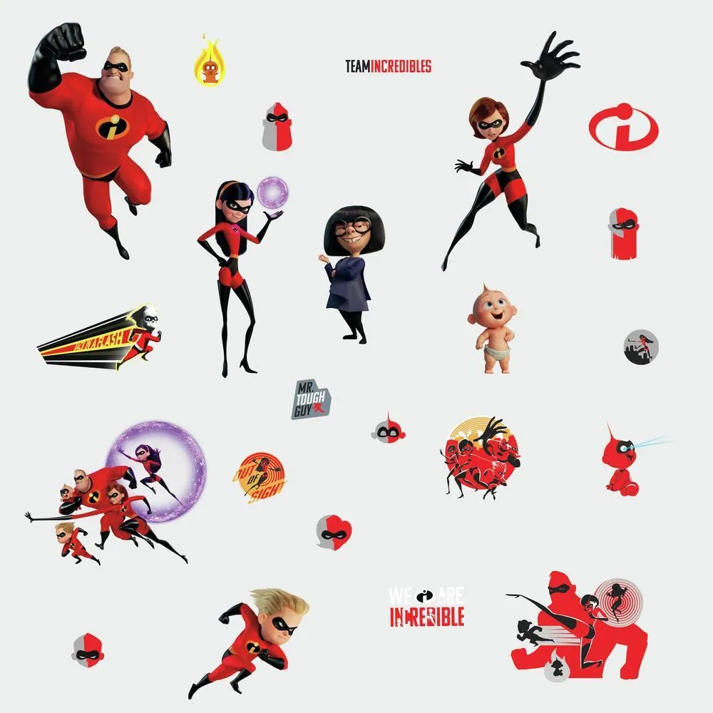 Disney Pixar Incredibles 2 Peel and Stick Wall Decals