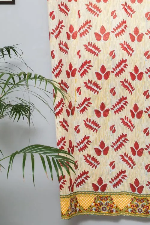 Glow Of Autum Hand Block Printed Door Curtain