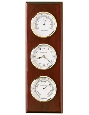 Howard Miller Shore Station Weather Clock - White Dial with Brass-Tone Bezel