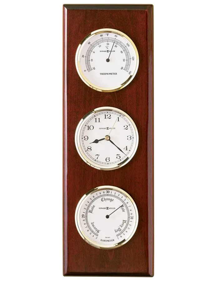 Howard Miller Shore Station Weather Clock - White Dial with Brass-Tone Bezel