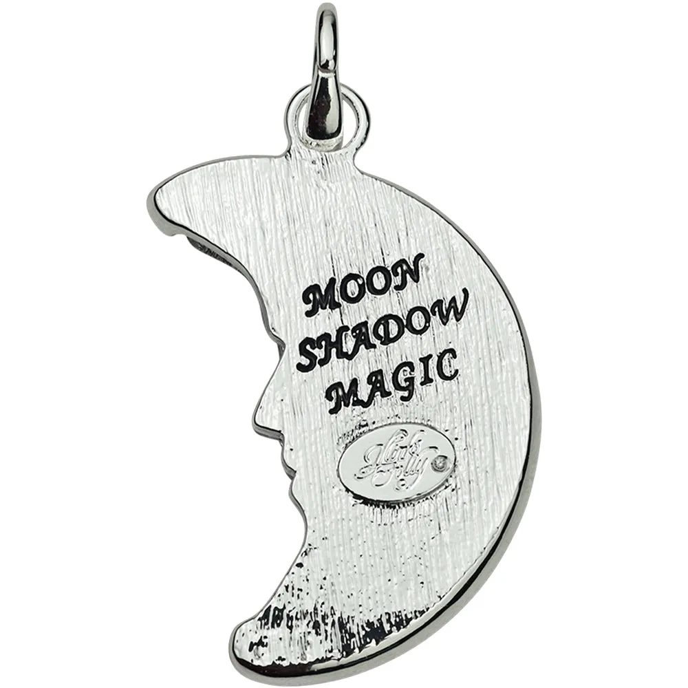 Mystic Venus Moon Shadow 35mm Open Ring Charm (Sterling Silvertone/Blue Sphinx)