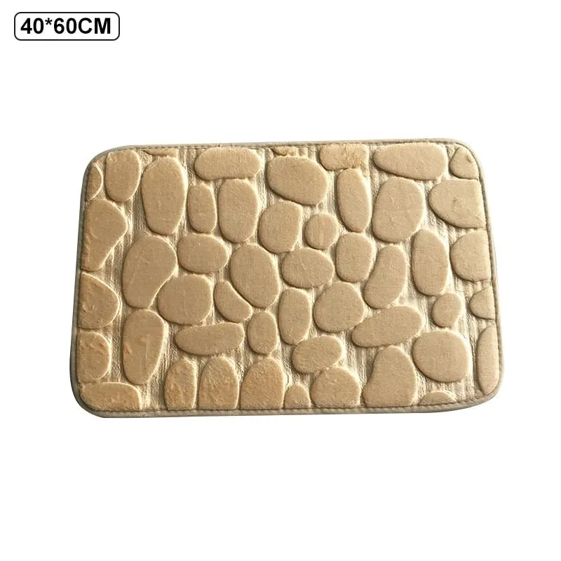 Non-Slip Cobblestone Embossed Bathroom Mat