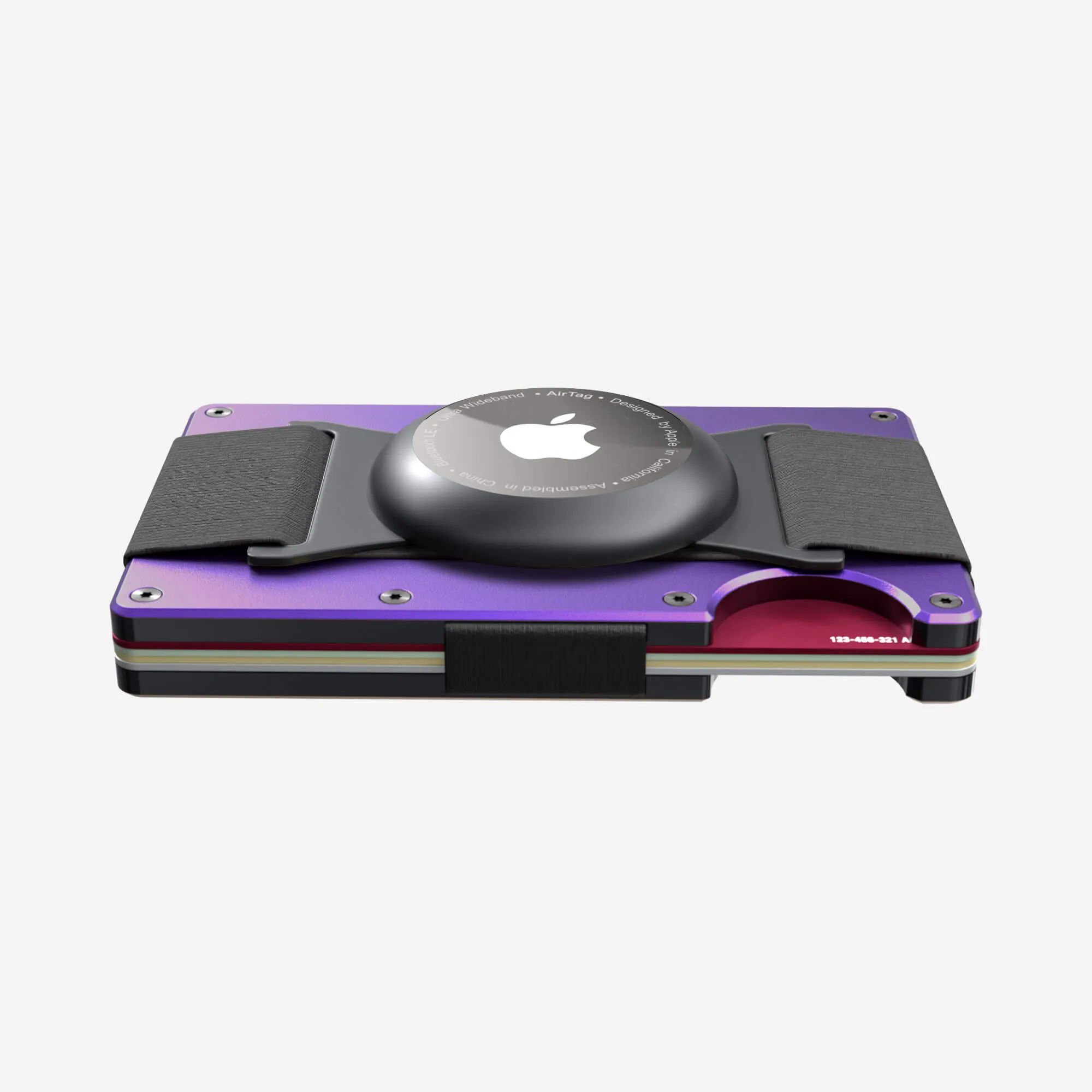 Personalised AirTag Cash Strap Wallet (Nebula Purple)