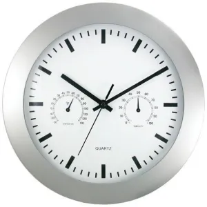 Timekeeper 12&amp;quot; Round Wall Clock &amp;amp; Weather Station (pack of 1 Ea)