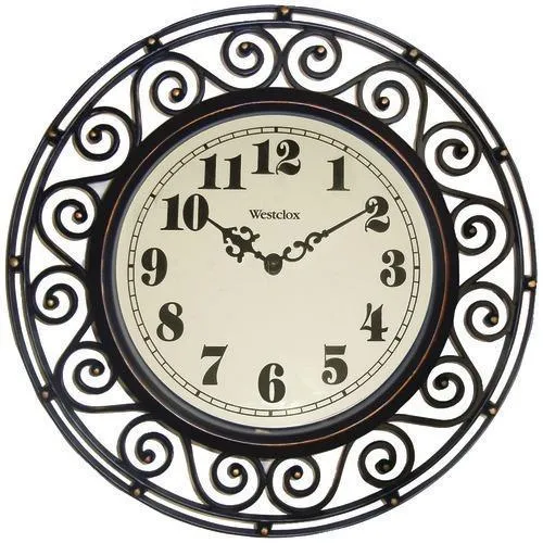 Westclox 12&amp;quot; Round Filigree Rubbed Bronze Finish Clock (pack of 1 Ea)
