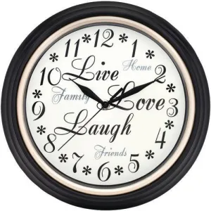 Westclox 12&amp;quot; Round Live Love Laugh Message Clock (pack of 1 Ea)